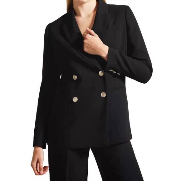 NEW TED BAKER llayla double breasted jacket in black - Picture 1 of 3